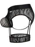 CandyMan 95014 Men's Underwear Seductive Garter Thongs Color Black