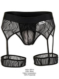 CandyMan 95014 Men's Underwear Seductive Garter Thongs Color Black