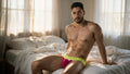 CandyMan 95015 Men's Underwear Seductive Lace Thongs Color Hot Pink-Yellow
