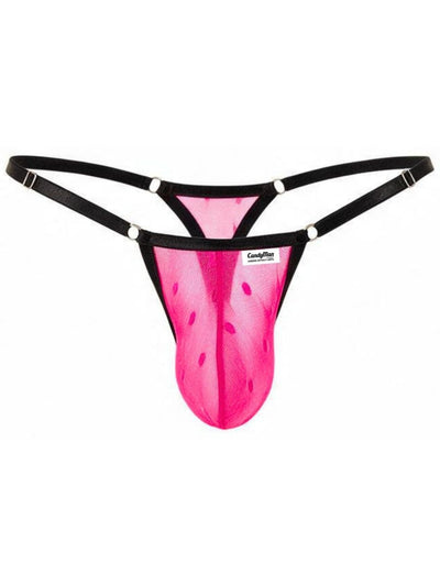 CandyMan 95016 Men's Underwear Sexy Mesh Thongs Color Hot Pink
