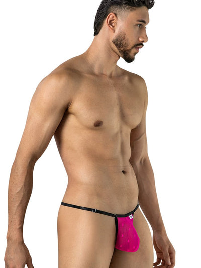 CandyMan 95016 Men's Underwear Sexy Mesh Thongs Color Hot Pink
