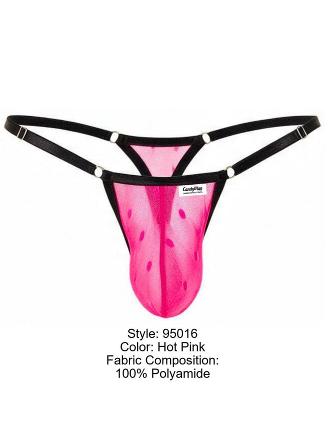 CandyMan 95016 Men's Underwear Sexy Mesh Thongs Color Hot Pink