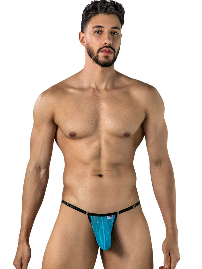 CandyMan 95016 Men's Underwear Sexy Mesh Thongs Color Turquoise