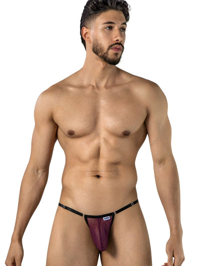 CandyMan 95016 Men's Underwear Sexy Mesh Thongs Color Wine