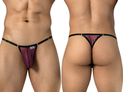 CandyMan 95016 Men's Underwear Sexy Mesh Thongs Color Wine