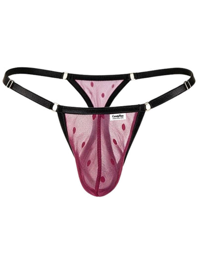 CandyMan 95016 Men's Underwear Sexy Mesh Thongs Color Wine