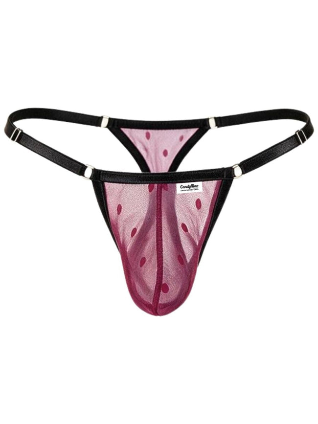 CandyMan 95016 Men's Underwear Sexy Mesh Thongs Color Wine
