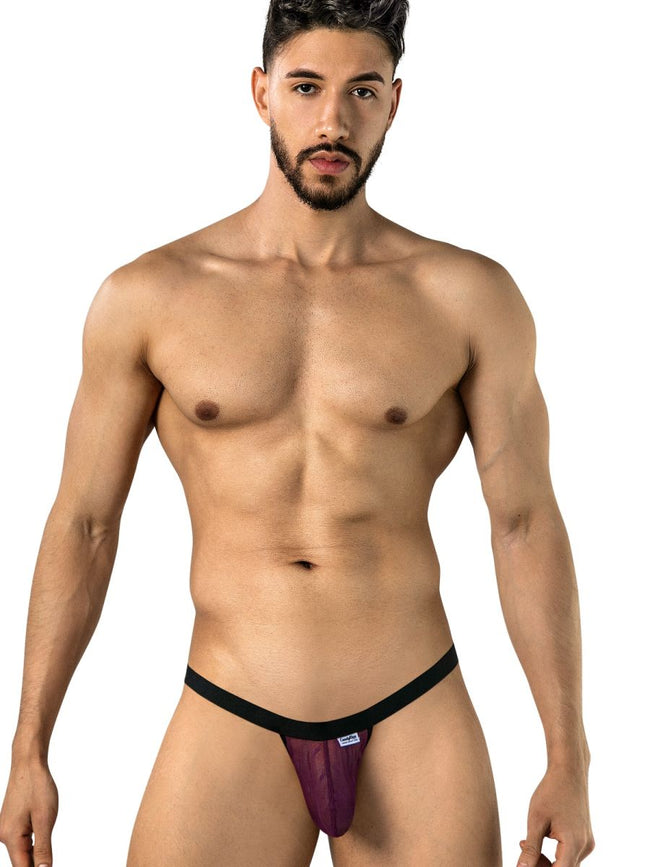 CandyMan 95017 Men's Underwear Mesh Thongs Color Wine
