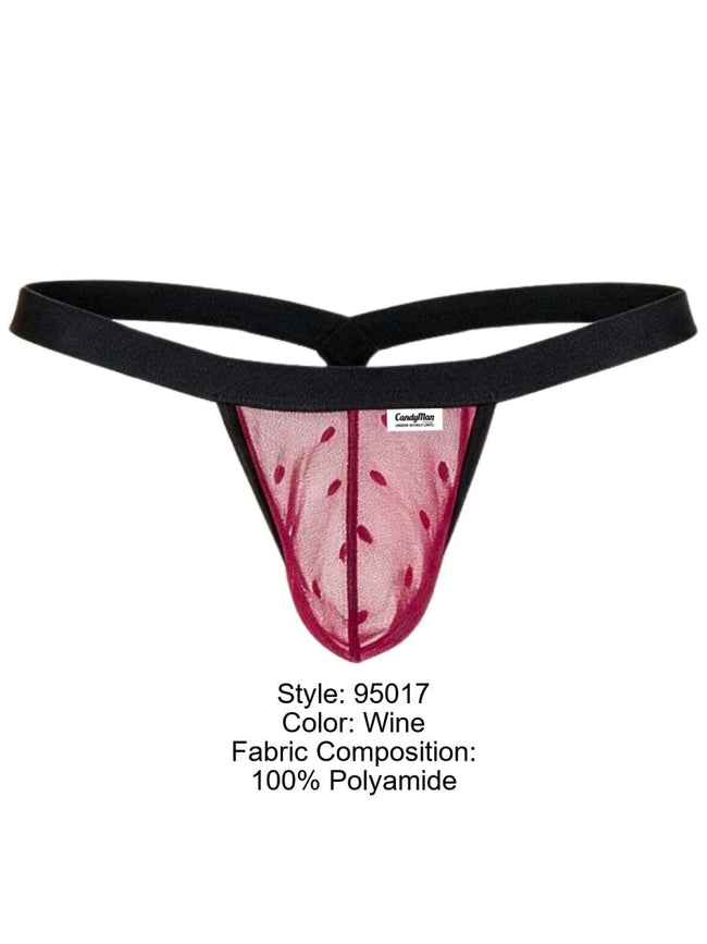 CandyMan 95017 Men's Underwear Mesh Thongs Color Wine