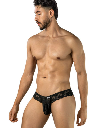 CandyMan 95019 Men's Underwear Elegant Lace Thongs Color Black