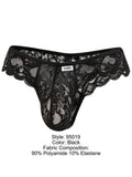 CandyMan 95019 Men's Underwear Elegant Lace Thongs Color Black