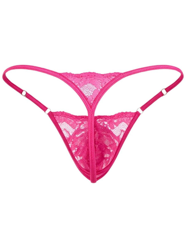 CandyMan 95020 Men's Underwear Sensual Lace Thongs Color Pink