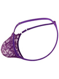 CandyMan 95020 Men's Underwear Sensual Lace Thongs Color Purple