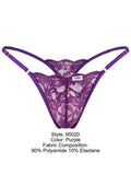 CandyMan 95020 Men's Underwear Sensual Lace Thongs Color Purple