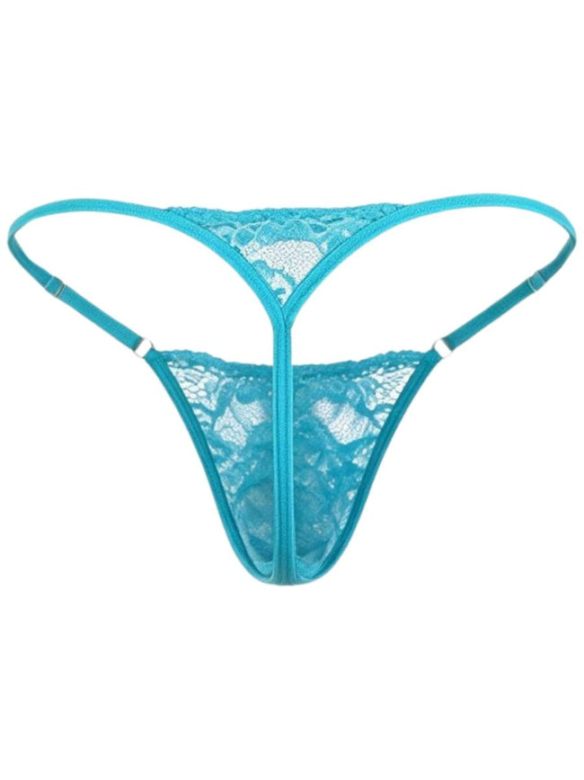 CandyMan 95020 Men's Underwear Sensual Lace Thongs Color Turquoise