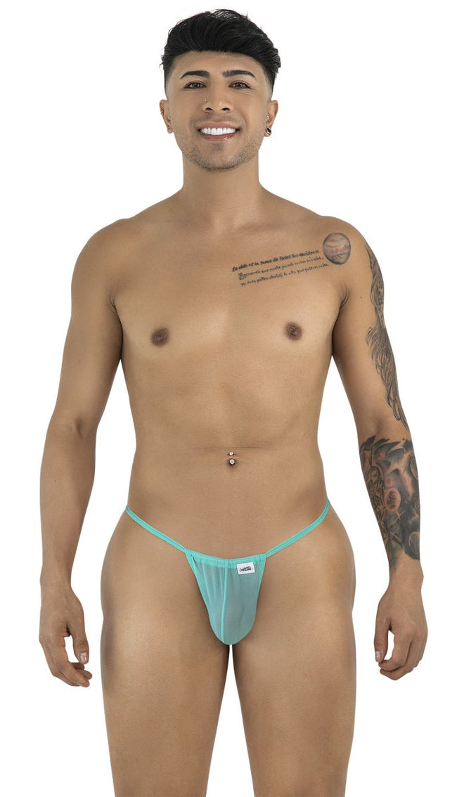 CandyMan 9586 G-String Color Aqua Mesh