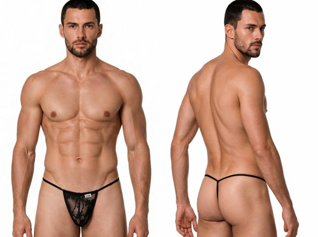CandyMan 9586 Men's Underwear Mini G-String Color Black Lace