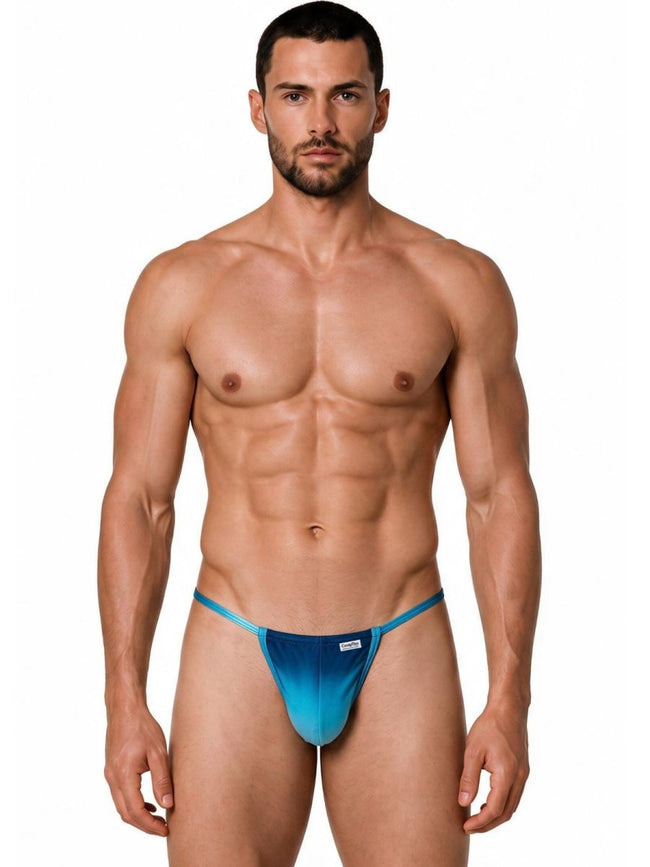 CandyMan 9586 Men's Underwear Mini G-String Color Blue Print