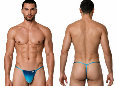 CandyMan 9586 Men's Underwear Mini G-String Color Blue Print