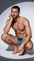 CandyMan 9586 Men's Underwear Mini G-String Color Blue Print