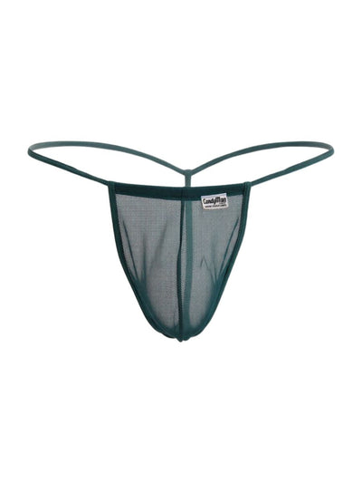 CandyMan 9586 Men's Underwear Mini G-String Color Bottle Green Mesh