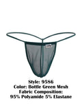 CandyMan 9586 Men's Underwear Mini G-String Color Bottle Green Mesh