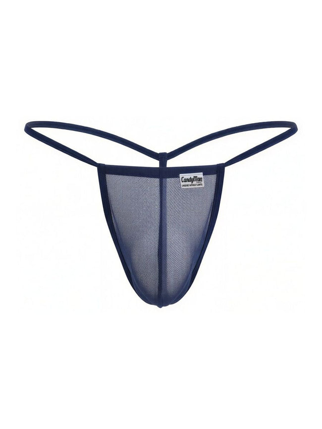 CandyMan 9586 Men's Underwear Mini G-String Color Dark Blue Mesh