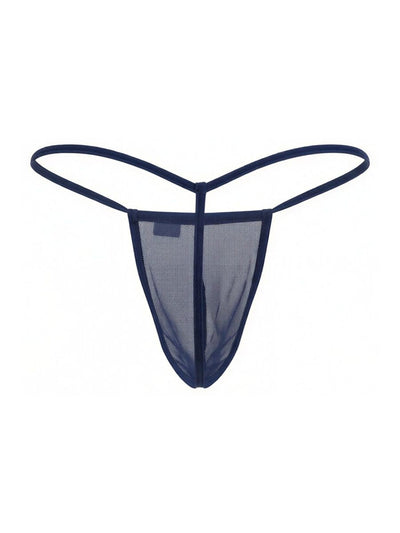 CandyMan 9586 Men's Underwear Mini G-String Color Dark Blue Mesh