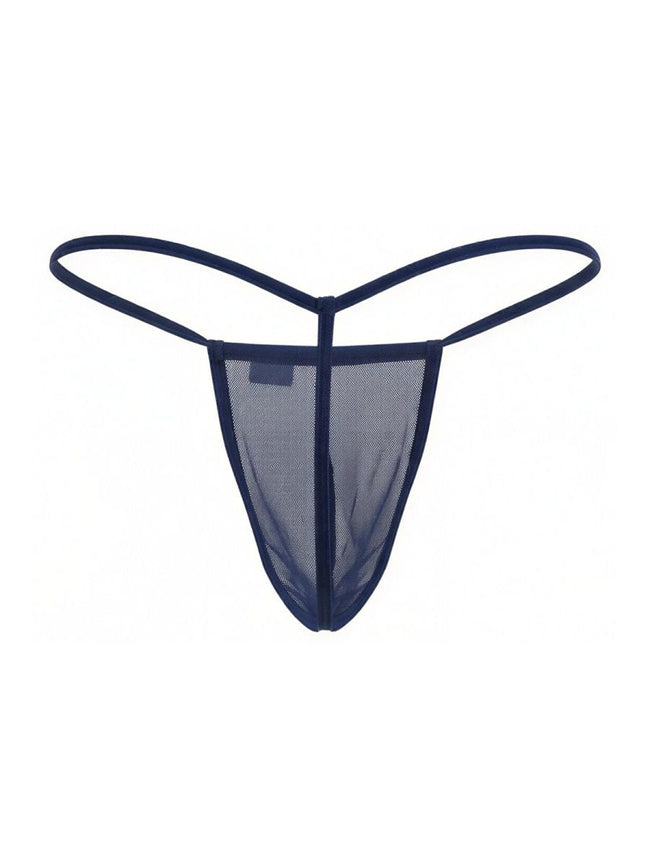 CandyMan 9586 Men's Underwear Mini G-String Color Dark Blue Mesh
