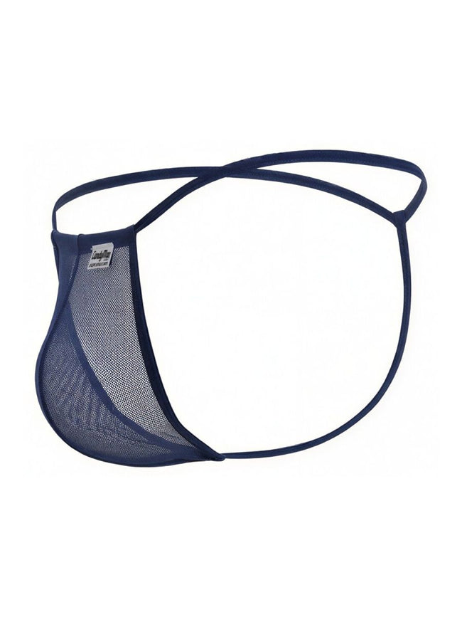 CandyMan 9586 Men's Underwear Mini G-String Color Dark Blue Mesh