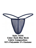 CandyMan 9586 G-String Color Dark Blue Mesh