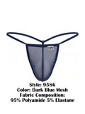 CandyMan 9586 Men's Underwear Mini G-String Color Dark Blue Mesh