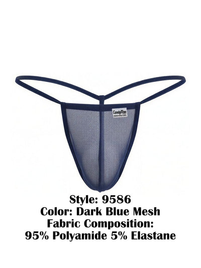CandyMan 9586 G-String Color Dark Blue Mesh
