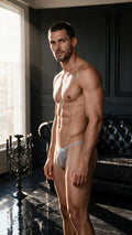 CandyMan 9586 Men's Underwear Mini G-String Color Gray Mesh