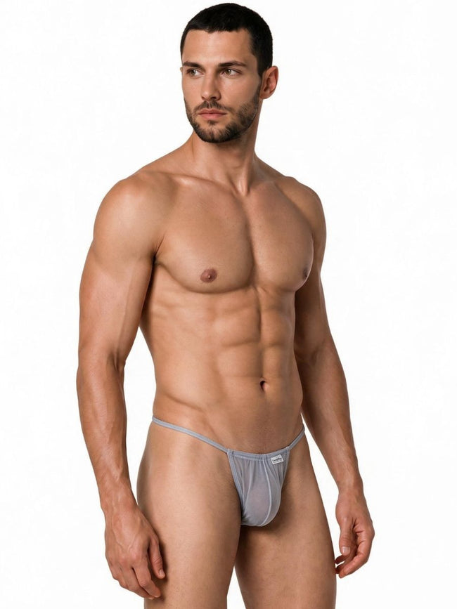 CandyMan 9586 Men's Underwear Mini G-String Color Gray Mesh