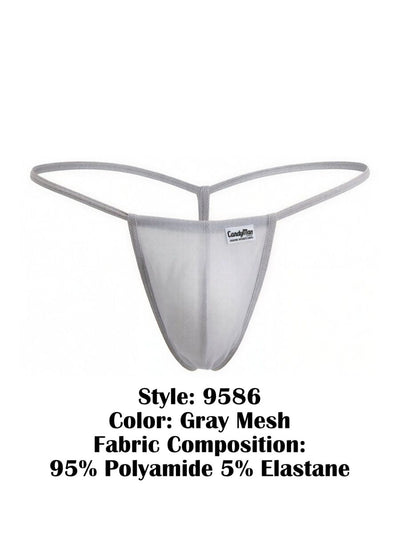 CandyMan 9586 Men's Underwear Mini G-String Color Gray Mesh