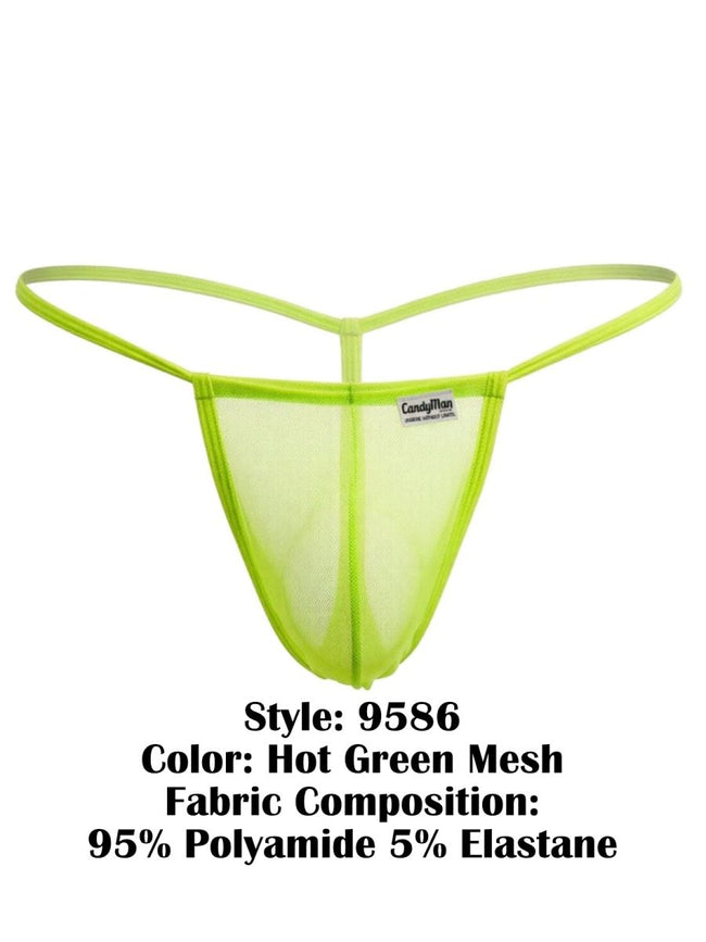 CandyMan 9586 G-String Color Hot Green Mesh
