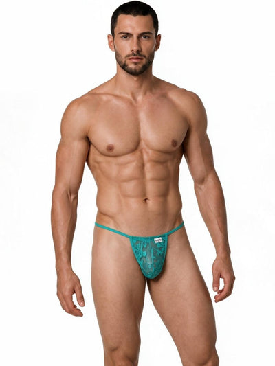 CandyMan 9586 Men's Underwear Mini G-String Color Jade Lace