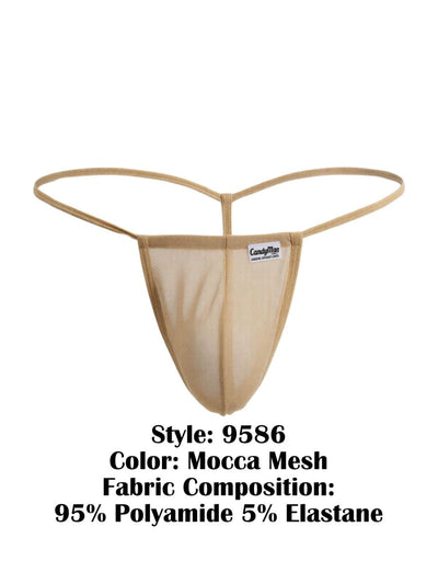 CandyMan 9586 Men's Underwear Mini G-String Color Mocca Mesh
