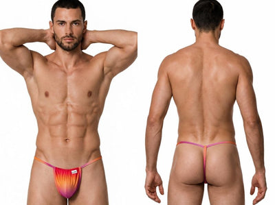 CandyMan 9586 Men's Underwear Mini G-String Color Orange Print
