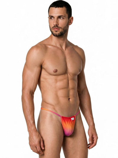 CandyMan 9586 Men's Underwear Mini G-String Color Orange Print