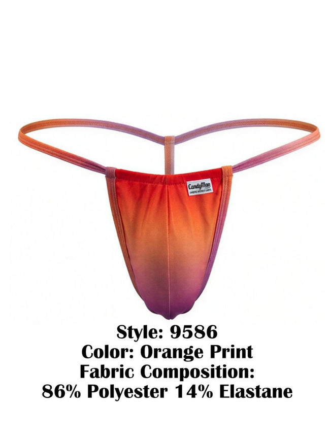 CandyMan 9586 Men's Underwear Mini G-String Color Orange Print