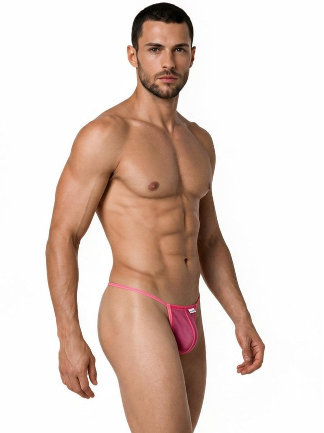 CandyMan 9586 Men's Underwear Mini G-String Color Pink Mesh