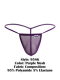 CandyMan 9586 G-String Color Purple Mesh