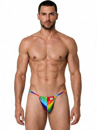 CandyMan 9586 Men's Underwear Mini G-String Color Rainbow Print