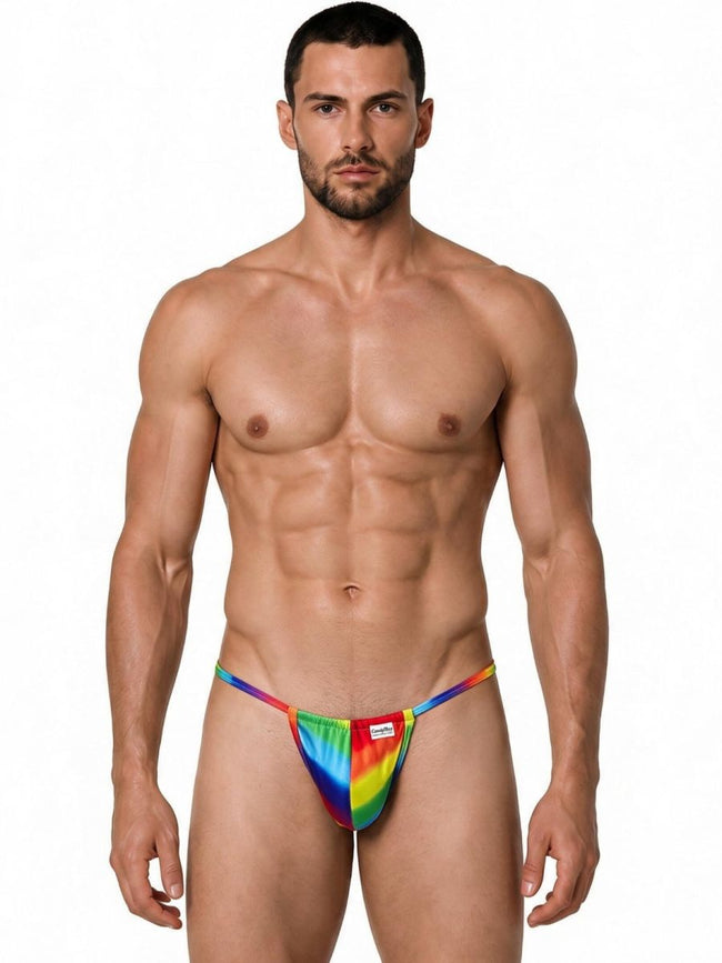 CandyMan 9586 Men's Underwear Mini G-String Color Rainbow Print
