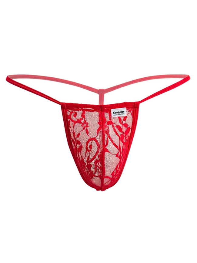 CandyMan 9586 Men's Underwear Mini G-String Color Red Lace