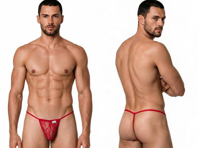 CandyMan 9586 Men's Underwear Mini G-String Color Red Lace