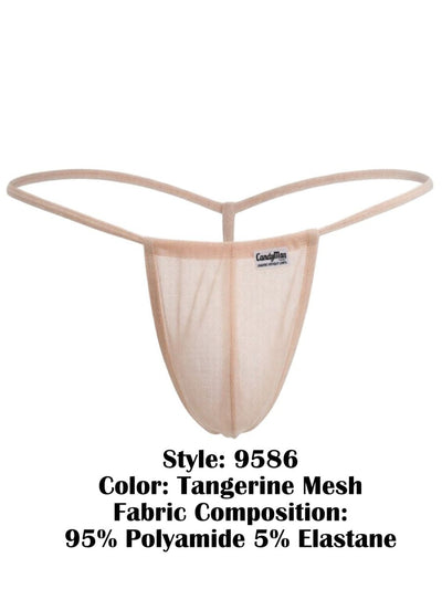 CandyMan 9586 Men's Underwear Mini G-String Color Tangerine Mesh