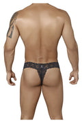 CandyMan 99315X Peek a Boo Lace Thongs Color Black